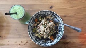 Delicious quinoa salad at 18Karrots Caffé in Safed