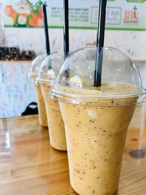 Passion fruit shake at 18Karrots Caffé in Safed