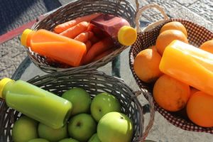 Fresh juices at 18Karrots Caffé in Safed