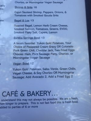   at Three Bird Cafe in Eureka Springs