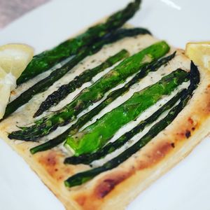 Asparagus Tart with Boursin at Three Bird Cafe in Eureka Springs