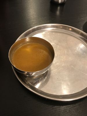 Fresh rasam  at Bhojans in Dusseldorf