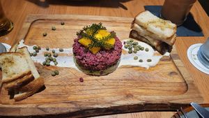 Beet tartare....sooooo good!!! at Traveler's Table in Houston