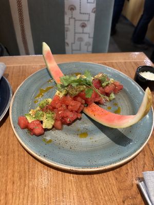 Watermelon & Avacado Saladd  at Traveler's Table in Houston