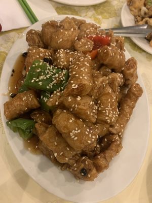 Bean Curd in Black Bean Sauce   at Po Kong Vegetarian Restaurant in Vancouver