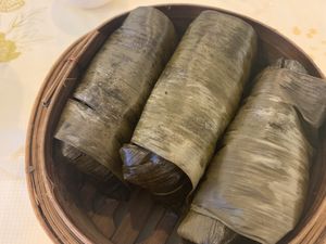 Sticky Rice Purses  at Po Kong Vegetarian Restaurant in Vancouver