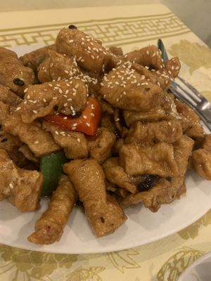Bean curd in Black bean sauce  at Po Kong Vegetarian Restaurant in Vancouver