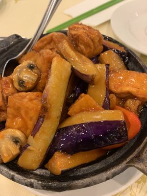 Chilli Eggplant  at Po Kong Vegetarian Restaurant in Vancouver