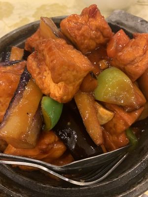 Chili Eggplant   at Po Kong Vegetarian Restaurant in Vancouver