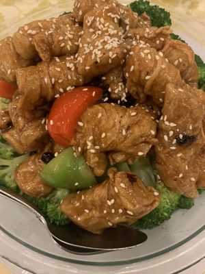 Bean Curd with Brocoli  at Po Kong Vegetarian Restaurant in Vancouver