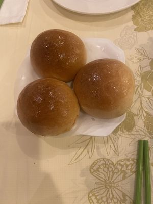 BBQ bun  at Po Kong Vegetarian Restaurant in Vancouver