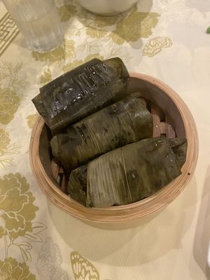 Banana leaf sticky ricee  at Po Kong Vegetarian Restaurant in Vancouver