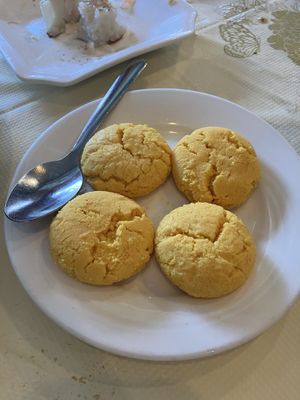 Vegan cookies for dessert   at Po Kong Vegetarian Restaurant in Vancouver
