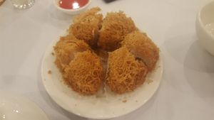 Fried taro dumplings. at Po Kong Vegetarian Restaurant in Vancouver