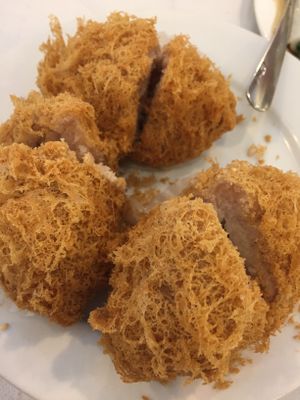 Dim sum: Deep fried taro dumplings  at Po Kong Vegetarian Restaurant in Vancouver