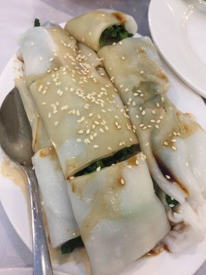 Dim sum: Pea tip rice rolls  at Po Kong Vegetarian Restaurant in Vancouver