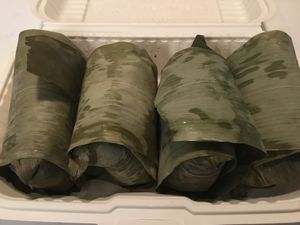 Sticky rice purses at Po Kong Vegetarian Restaurant in Vancouver