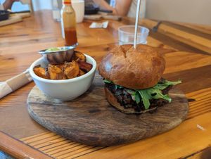 Veggie burger at Pitanga in Brooklyn