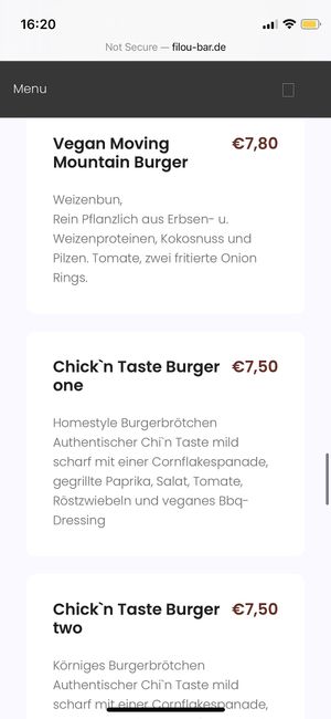 Online Karte at Filou in Geislingen