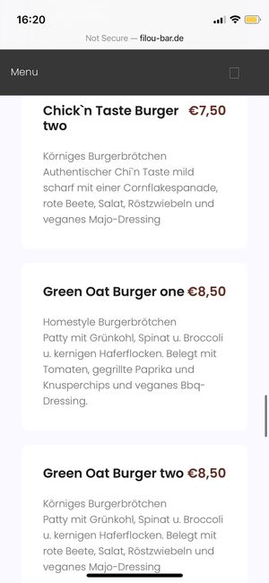 Online Karte at Filou in Geislingen