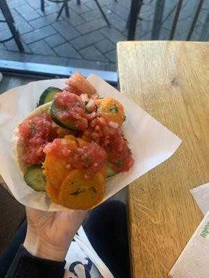 pita at Maoz - Damrak in Amsterdam