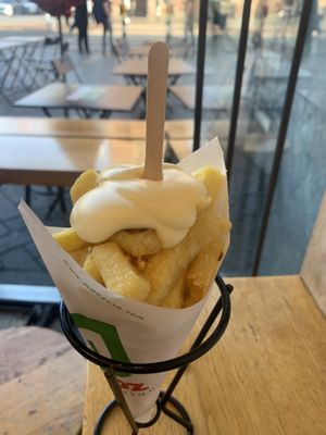 fries with mayo at Maoz - Damrak in Amsterdam
