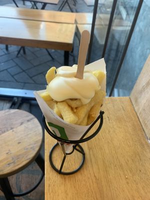 fries with mayo at Maoz - Damrak in Amsterdam