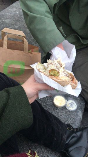 Pitta (regular) and some fries 🤤 at Maoz - Damrak in Amsterdam