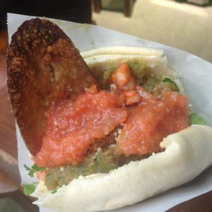 Pitta falafels aubergines at Maoz - Damrak in Amsterdam