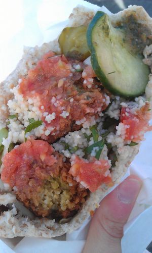 Falafel Pita at Maoz - Damrak in Amsterdam