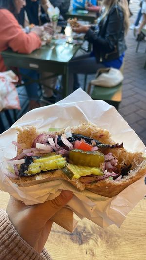 Fill as much as you want!  at Maoz - Damrak in Amsterdam