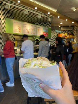 Salad bar where you pick and choose !  at Maoz - Damrak in Amsterdam