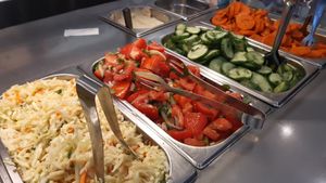 Salad bar at Maoz - Damrak in Amsterdam