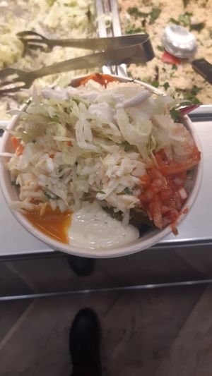 Falafel salad bowl - lots of salad! at Maoz - Damrak in Amsterdam