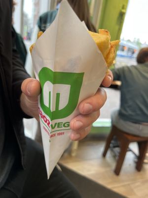 Best fries!  at Maoz - Damrak in Amsterdam