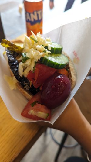 Falafel wrap at Maoz - Damrak in Amsterdam