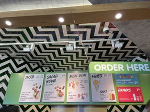 Menu  at Maoz - Damrak in Amsterdam