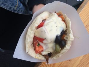 Shoarma at Maoz - Damrak in Amsterdam