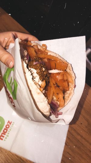 :) at Maoz - Damrak in Amsterdam