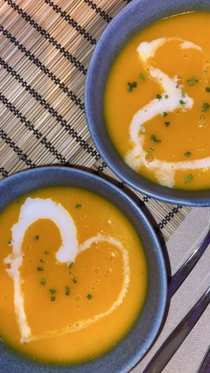 vegan soup 🥕🍊🥥   at Eat Pray Love in Lisbon