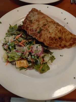 Boxty (made with potatoes) ratatouille and side 🥗 at Bricín Restaurant and Boxty House in Killarney