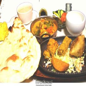 Dinner A set 1800 yen at Shama Vegetarian Indian Restaurant in Osaka