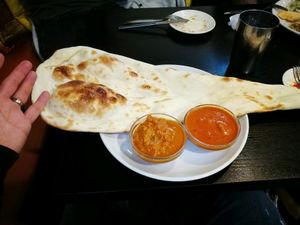 huge nan bread at Shama Vegetarian Indian Restaurant in Osaka