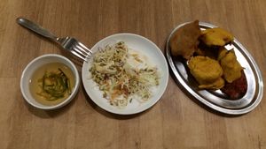 Soup, Salad and side dish at Shama Vegetarian Indian Restaurant in Osaka