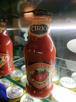 Tomato juice at Panino Top Bar in Cortina D Ampezzo