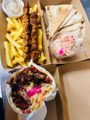 Kebab Combo at Kayalz Kitchen- It's Vegan Habibi in Renown Park