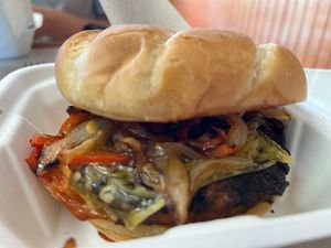 Sausage sandwich special at Guud & Evul in Tonawanda