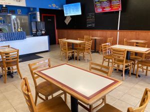 Interior seating at Guud & Evul in Tonawanda