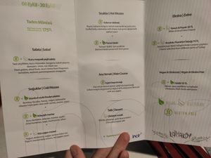 A snapshot of the menu that changes biweekly at İncir Kayaköy - Maybe closed in Mugla