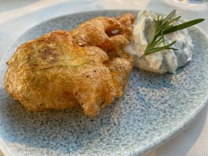 Deep fried zucchini flour (served with some sort of dairy if you’re vegetarian)    at İncir Kayaköy - Maybe closed in Mugla